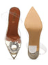 GNIST Round Rhinestone Studded Embellished Pointed Stilettos