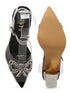 GNIST Black Pointed Embellished Transparent Bow Heels
