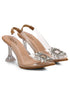 GNIST Square Embellished Beige Pointed Stilettos
