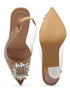 GNIST Square Embellished Beige Pointed Stilettos