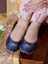 Amber Blue Embellished Punjabi Juttis