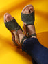 GYPSY Self Checks Green Vegan Leather Flats