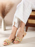 Boho Chic Embellished Vegan Leather Slides Flats