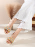 Boho Chic Embellished Vegan Leather Slides Flats