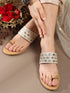 NAJMA Embellished Ivory Vegan Leather Kolha Chappals