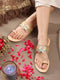 GULBANO Embellished Golden Vegan Leather Kolha Chappals