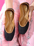 Rojana Black Embroidered Checks Punjabi Jutti
