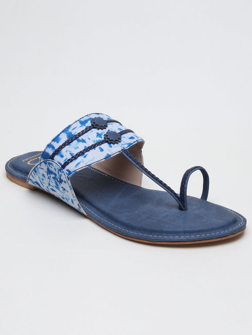 Indi Blue Kolhapuri Flats