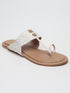 Tan & Try White Kolhapuri Flats