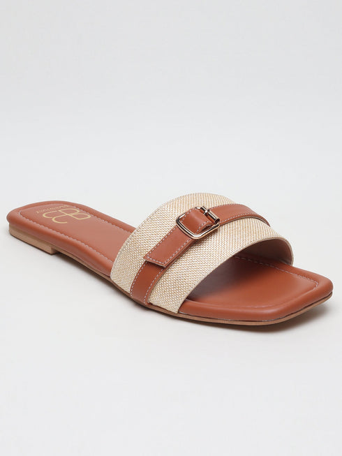 TrendiTread Textured Brown Sliders