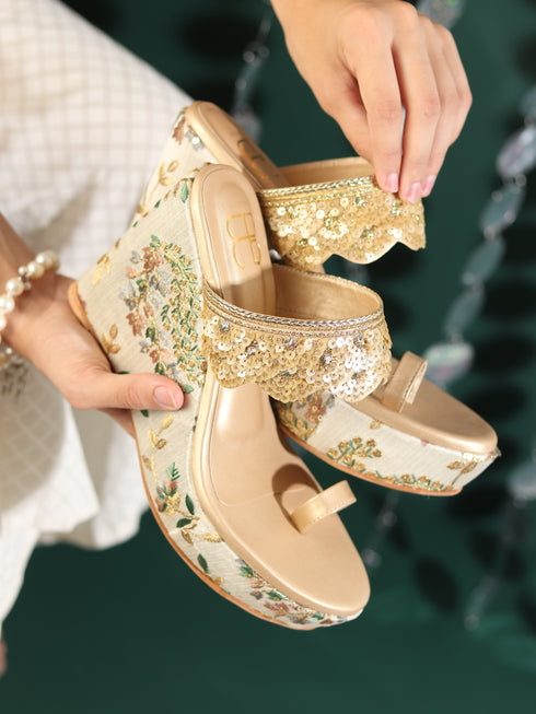 Party Pop Ethnic Wedge Heels