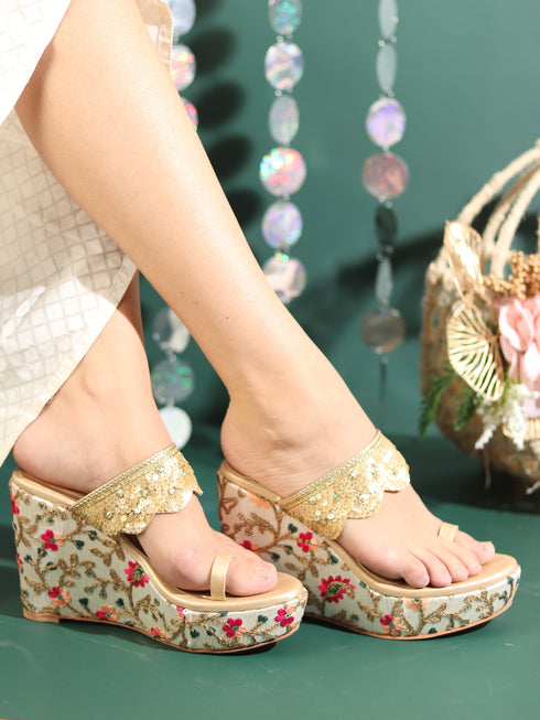 Party Pop Ethnic Wedge Heels.