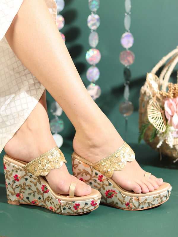 Party Pop Ethnic Wedge Heels.