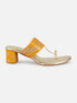 Garden Galleria Yellow Kolhapuri Block Heels