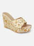 Party Pop Ivory Ethnic Wedge Heels