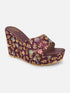 Party Pop Purple Ethnic Wedge Heels