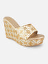 Party Pop Ivory Ethnic Wedge Heels.
