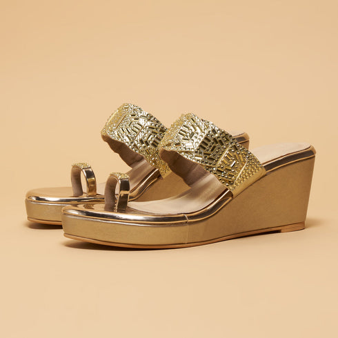 Geet Embellished Wedges