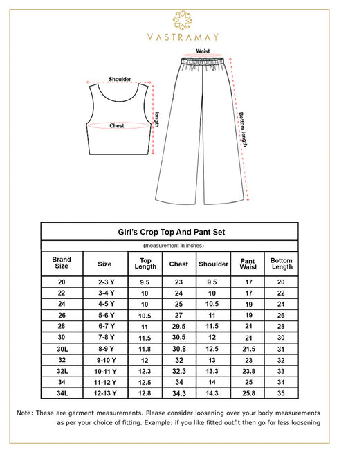 Girl's Green And Cream Palazzo Saree Set