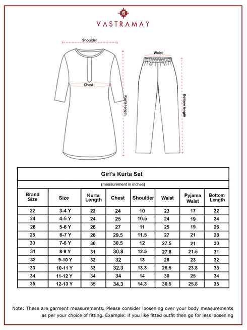 Girl's Red Bandhani Kurta Patiala Set
