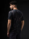 Men Abstract Print Slim Fit Crew Neck T-shirt with TECHNO COOL+