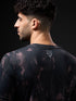 Men Abstract Print Slim Fit Crew Neck T-shirt with TECHNO COOL+