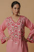 Kashirmir Aari Work Short Kurta - Pink