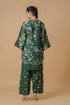 Lawn Cotton Printkari Co-ord Set – Bottle Green with Farsi Pant