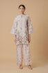 Lawn Cotton Printkari Co-ord Set - Off White with Floral with Farsi Pant