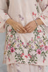 Lawn Cotton Printkari Co-ord Set - Off White with Floral with Farsi Pant
