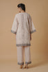 Lawn Cotton Printkari Co-ord Set - Beige with Black With Straight pant