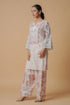 Lawn Cotton Co-ord Set - White with Pink Floral Print with Farsi Pant