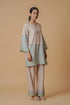 Lawn Cotton Co-ord Set - Beige with Sky Blue Floral Panels With Straight pant