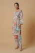 Lawn Cotton Printkari Co-ord Set – Multicolor Pastel Floral Print With Straight pant