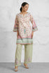 Lawn Cotton Printkari Co-ord Set – Ivory Pastel Floral with Straight Pant