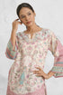 Lawn Cotton Printkari Co-ord Set – Ivory Pastel Floral with Straight Pant