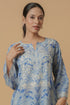 Lawn Cotton Printkari Co-ord Set – Sky Blue With Straight pant