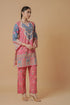 Lawn Cotton Printkari Co-ord Set – Pink Blue With Straight pant