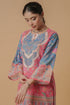 Lawn Cotton Printkari Co-ord Set – Pink Blue With Straight pant