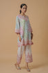 Lawn Cotton Printkari Co-ord Set – White Multicolor With Straight pant