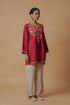 Kashmiri Aari Work Cotton Short Kurta – Maroon