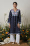 Kashirmir Aari Work Long Kurta - Blue