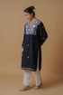 Kashirmir Aari Work Long Kurta - Blue