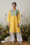 Kashirmir Aari Work Long Kurta – Yellow
