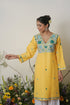 Kashirmir Aari Work Long Kurta – Yellow