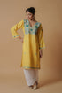 Kashirmir Aari Work Long Kurta – Yellow