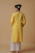 Kashirmir Aari Work Long Kurta – Yellow