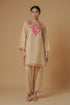 Kashmiri Aari Work Cotton Kurta Set - Beige