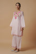 Kashmiri Aari Work Cotton Kurta Set - Baby Pink