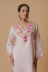 Kashmiri Aari Work Cotton Kurta Set - Baby Pink